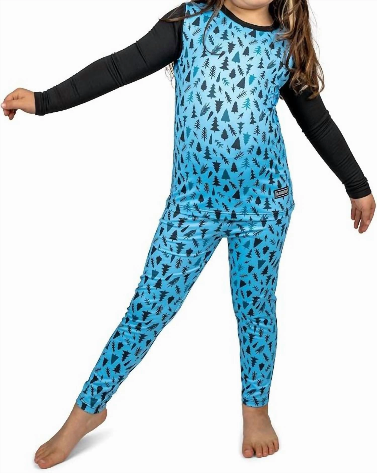 StretchFabric Kids Therma Pant In Trees Aqua