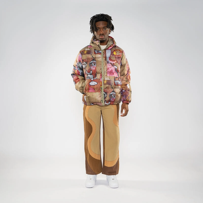 KidSuper Faces Collage Printed Puffer - Multi Patch