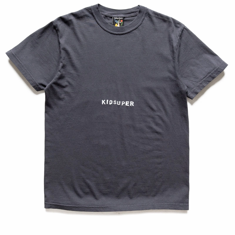 KidSuper Low Center Mini Logo Tee - Washed Black trendy season