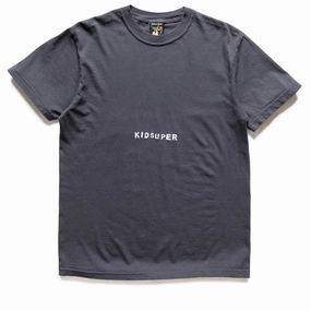 KidSuper Low Center Mini Logo Tee - Washed Black trendy season