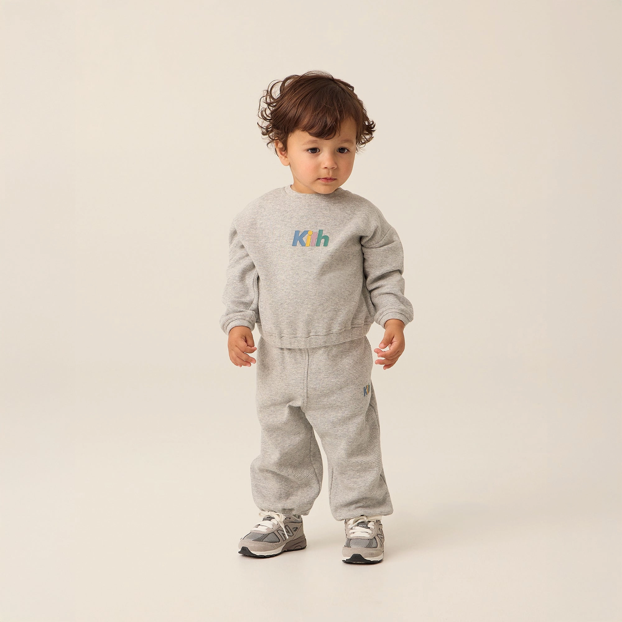 Kith Baby Waffle Nelson Sweatpant - Light Heather Grey Versatile Wearable