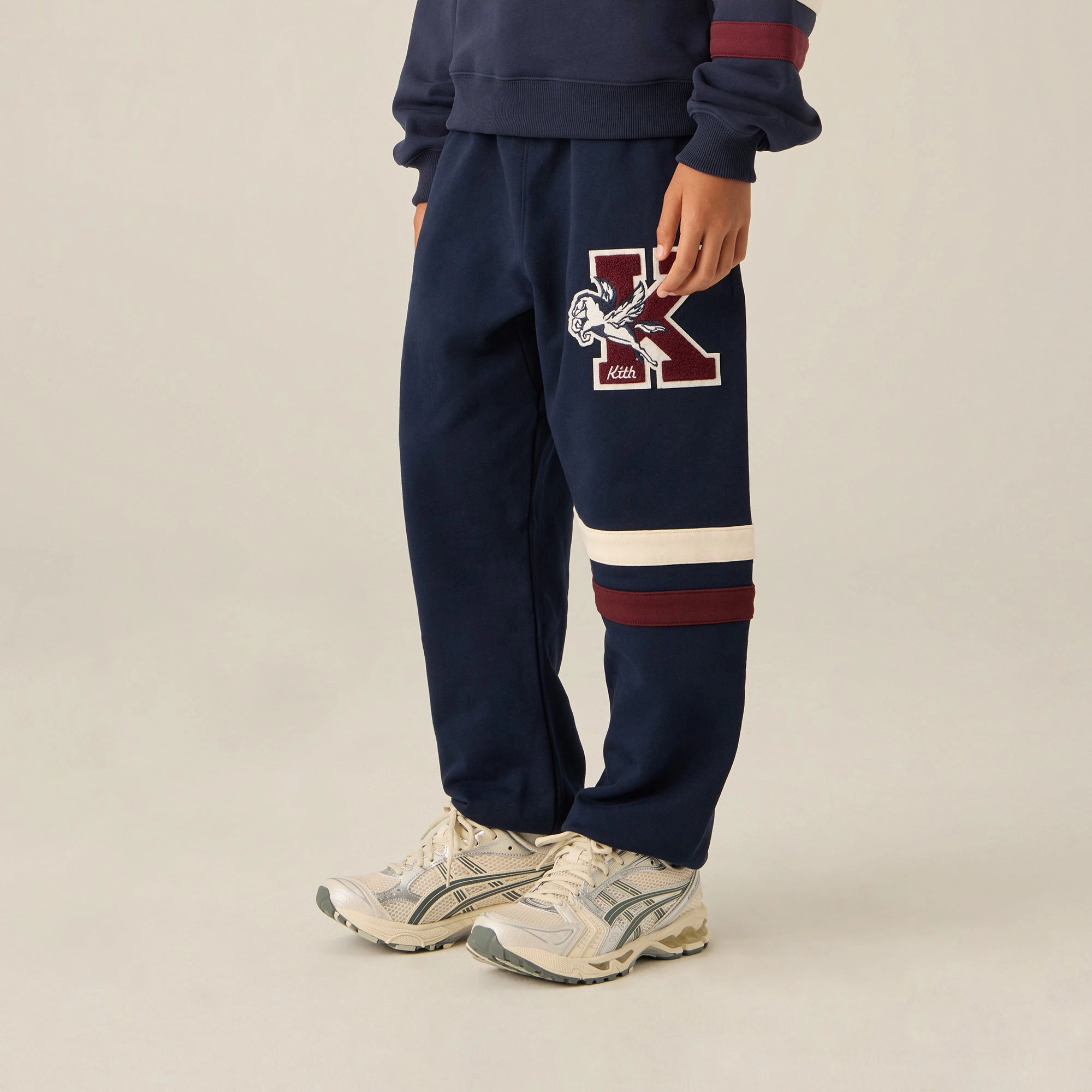Stretchable Fit Kith Kids Varsity Nelson Sweatpant - Nocturnal
