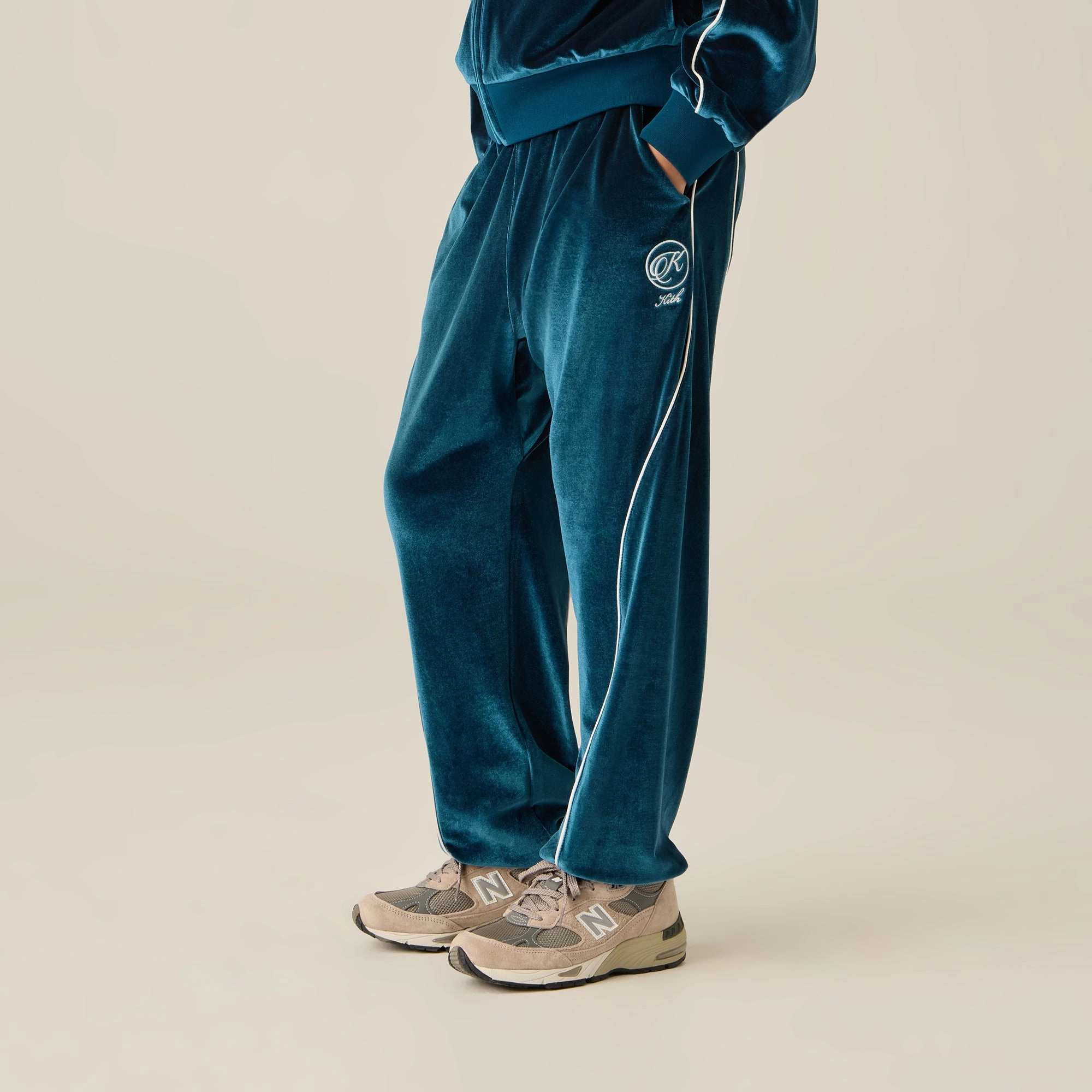 Kith Kids Velour Chauncey Track Pant - Process Flex Wear Plaid detail