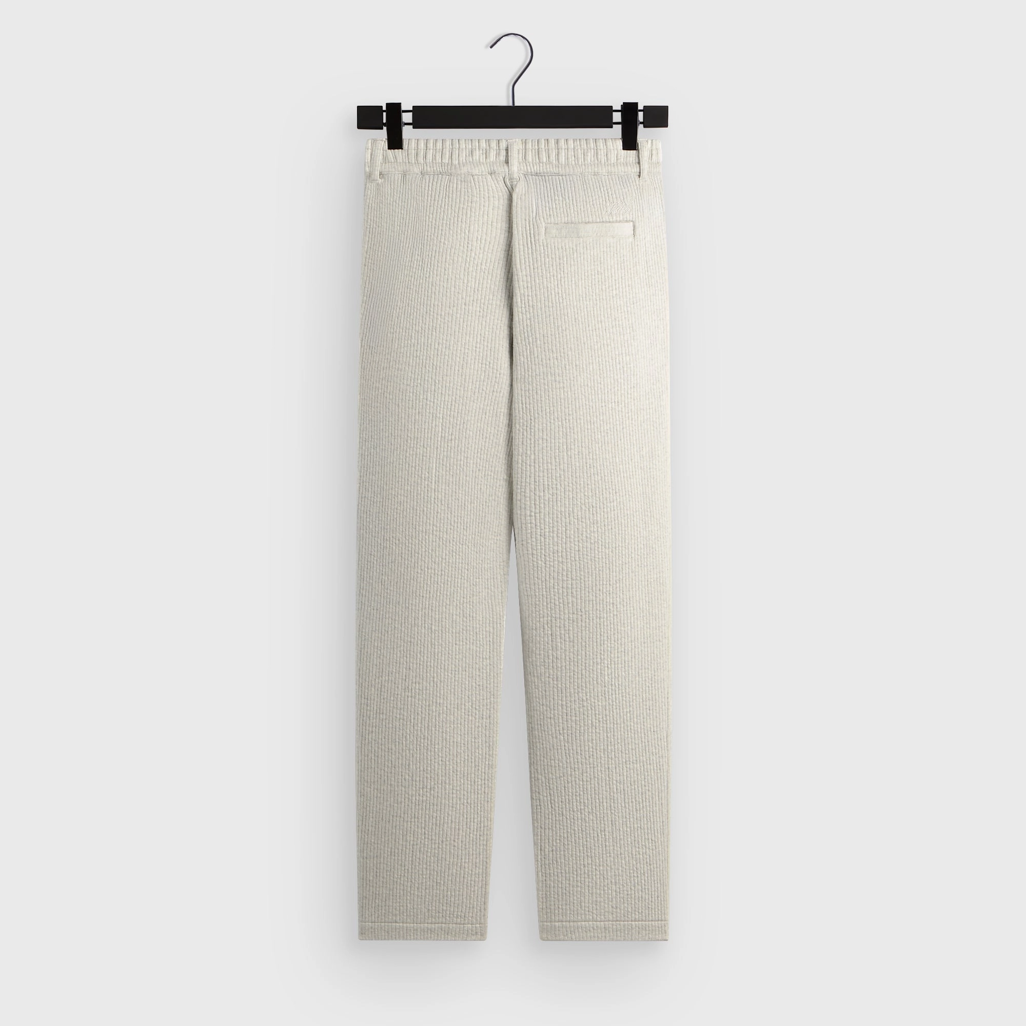 Compression Fit Smooth Texture Kith Striped Interlock Garrison Pant - Light Heather Grey