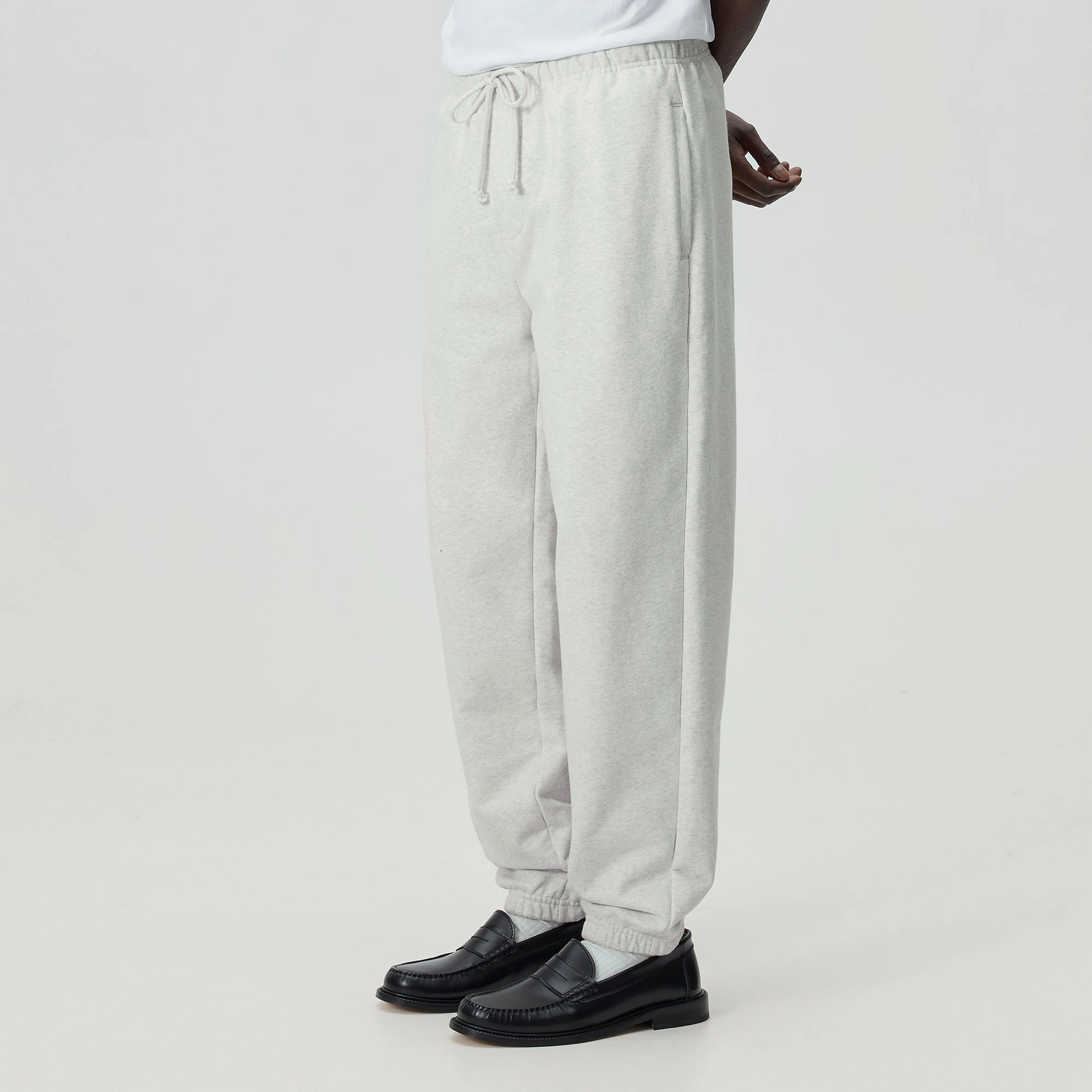 Erasable Logo Patch Kith Sueded French Terry Emmons Sweatpant - Light Heather Grey