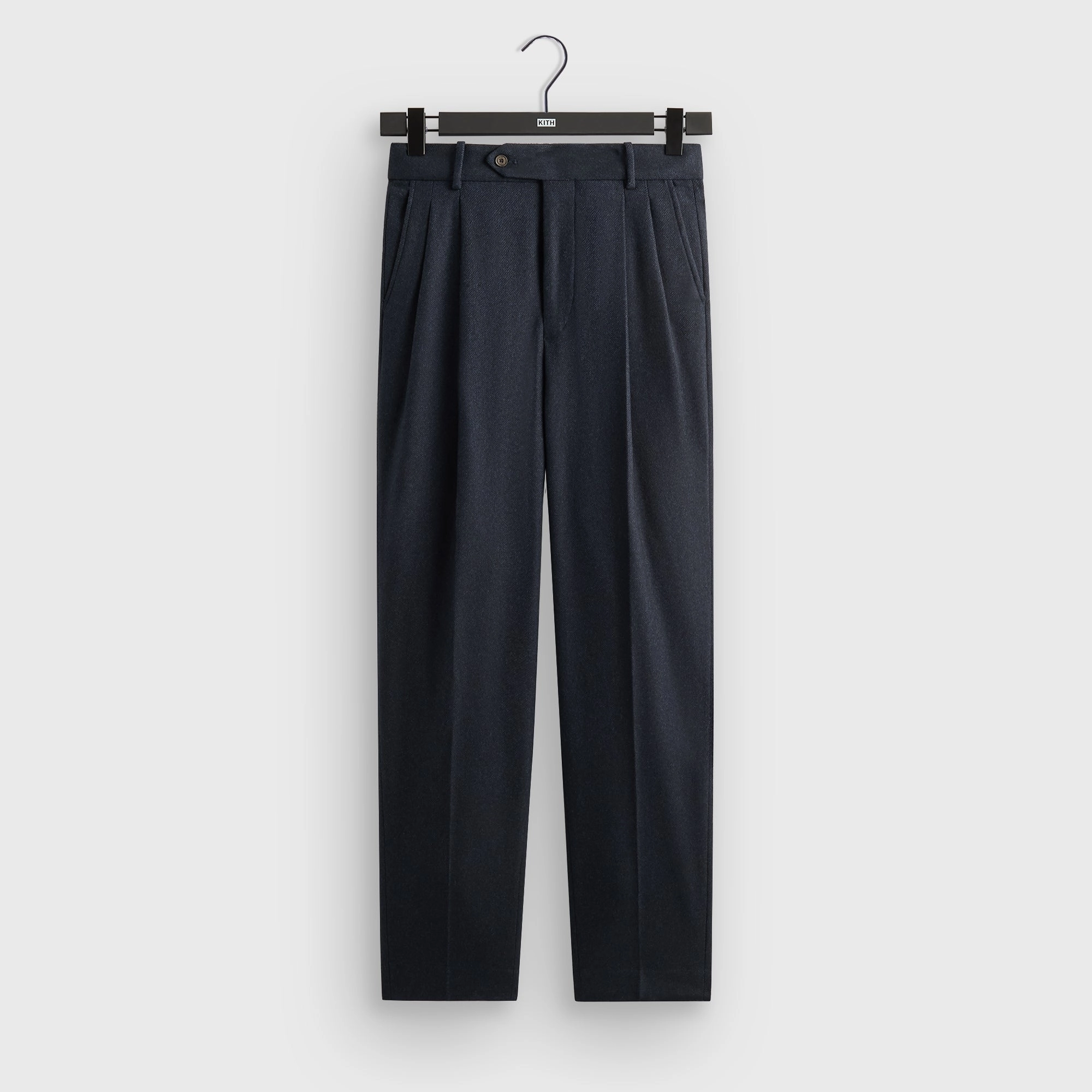 All Purpose Fit Core Basic Kith Wool Twill Kylan Pleated Trouser - Nocturnal