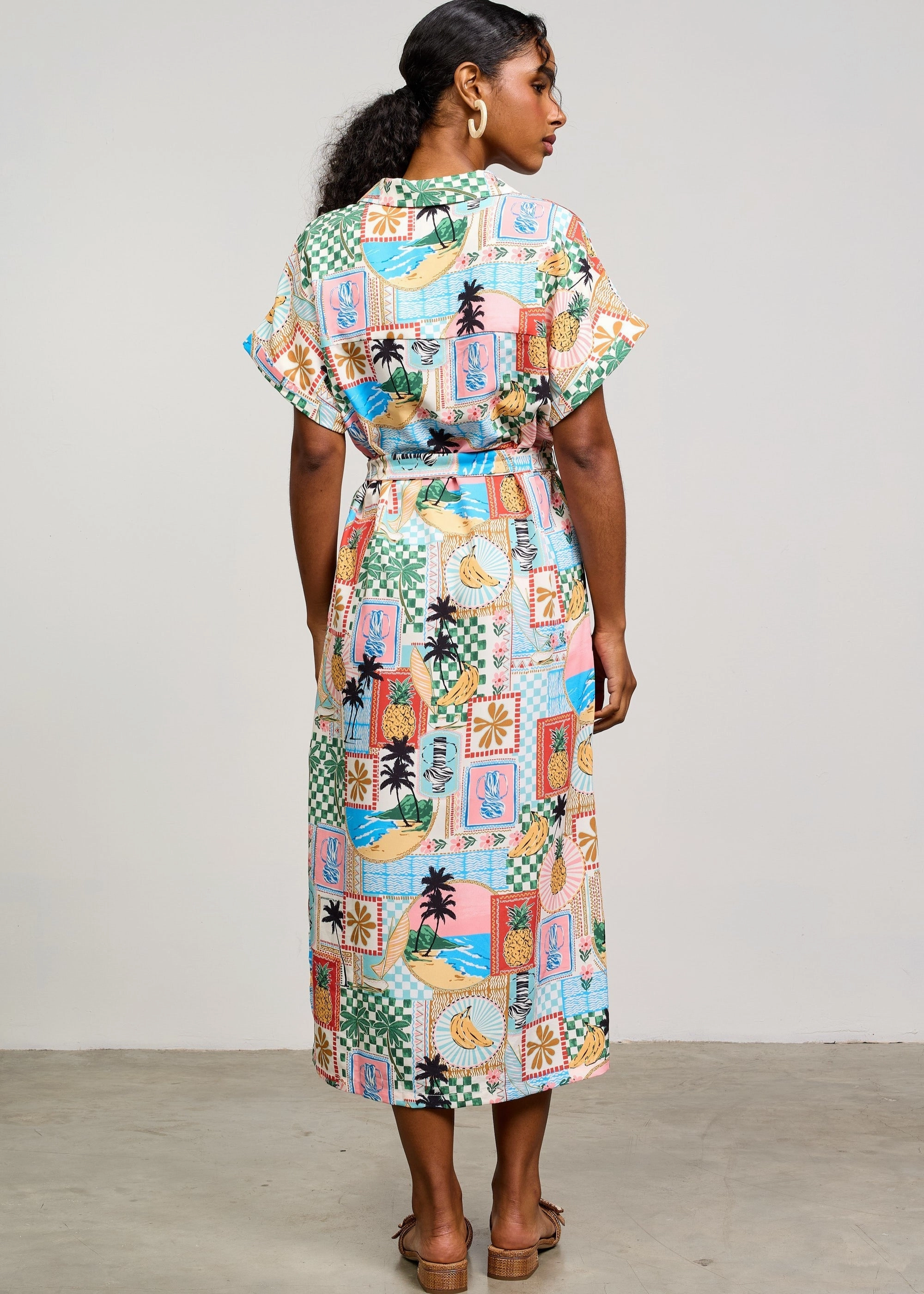 Glam Feel Perfect Wear ROSA PRINTED BUTTON FRONT MIDI DRESS