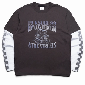 hunting venue Paisley Ksubi Engine Layered L/S Tee - Faded Black