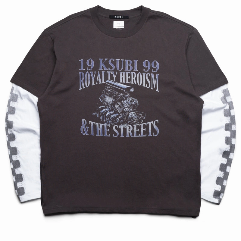 hunting venue Paisley Ksubi Engine Layered L/S Tee - Faded Black