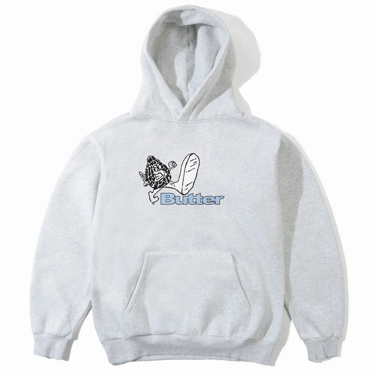 Butter Goods - Steppin' Logo Hoodie Ash Non Restrictive Fit