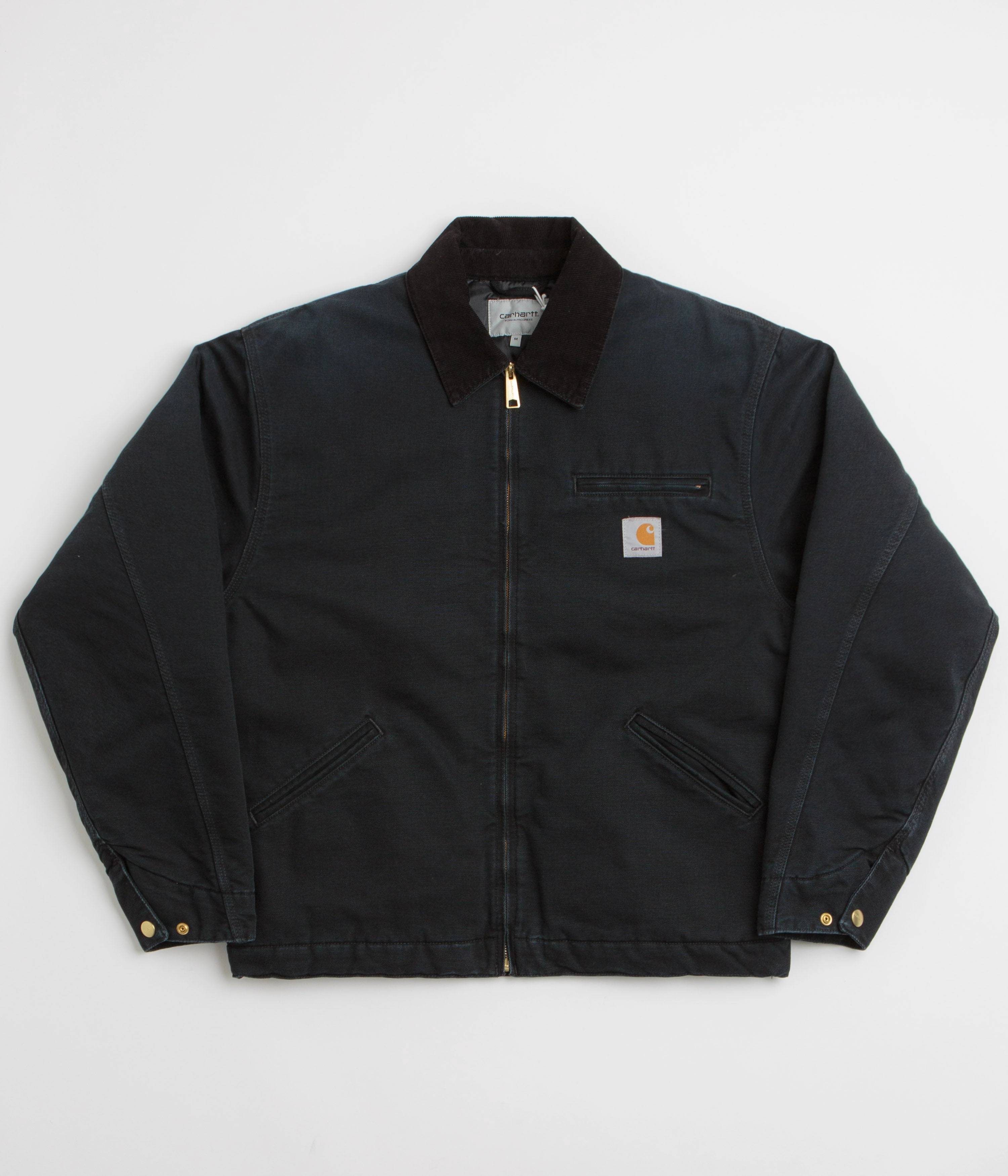 Carhartt OG Detroit Jacket - Black / Black Stone Canvas Quiet Fabric