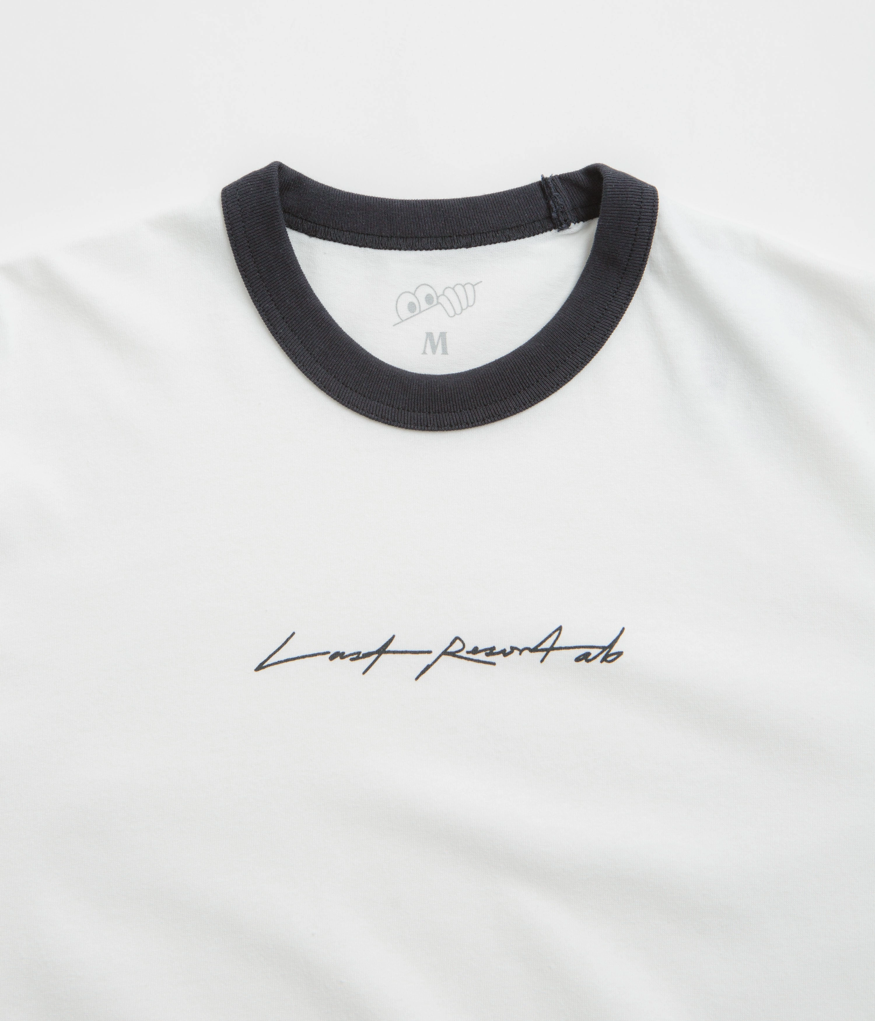 Trendiness Airbnb event Last Resort AB Signature Ringer T-Shirt - White / Black