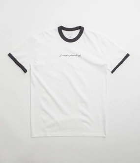 Last Resort AB Signature Ringer T-Shirt - White / Black Double Needle Stitching