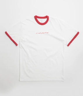 Mall Last Resort AB Signature Ringer T-Shirt - White / Old Red