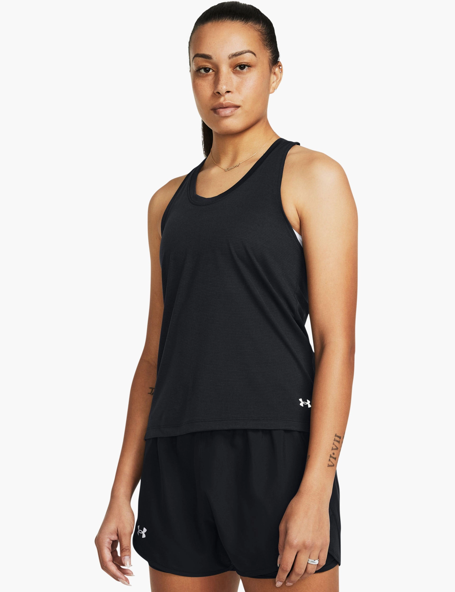 Launch Singlet - Black/Reflective Cross Back