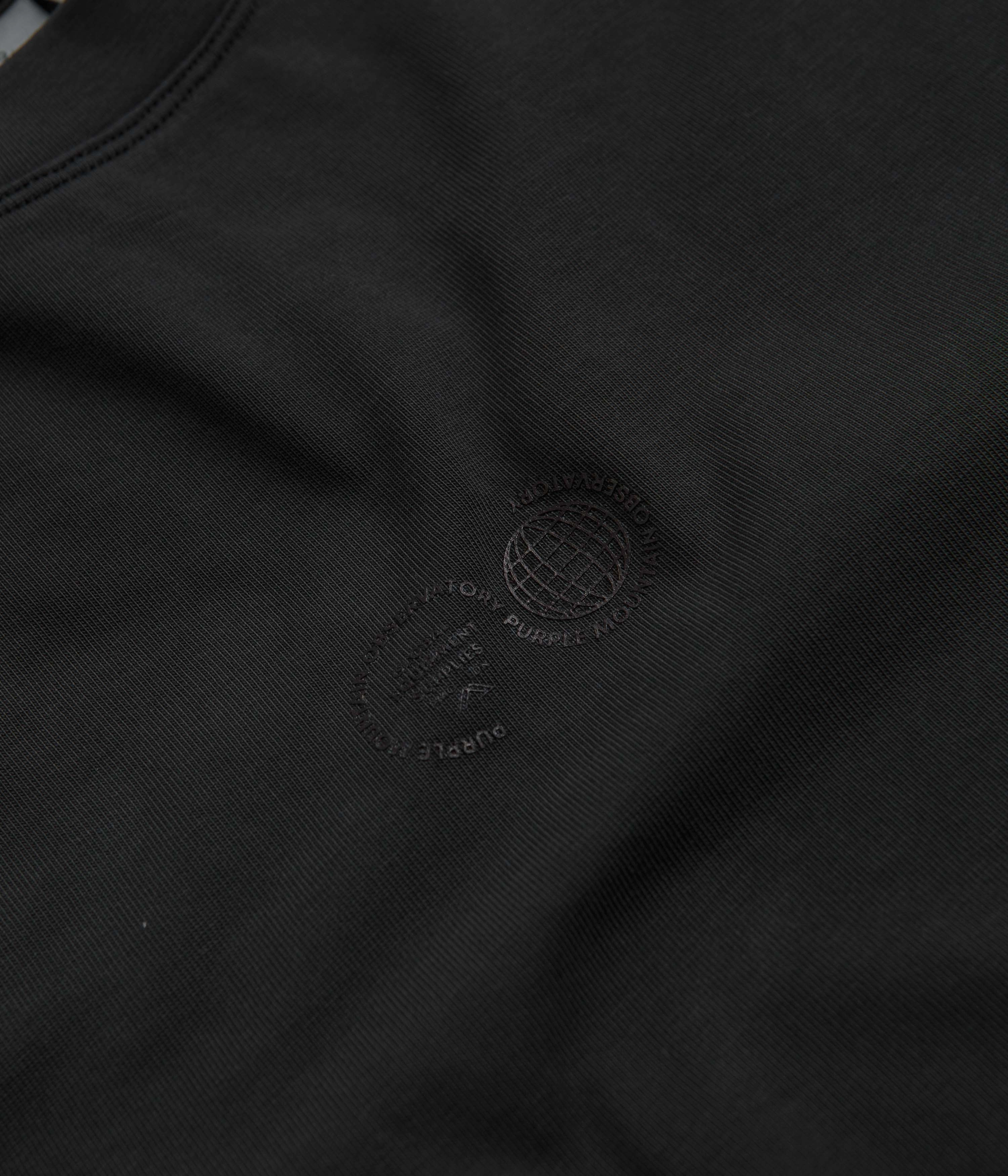 Purple Mountain Observatory Garment Dyed T-Shirt - Black Custom made