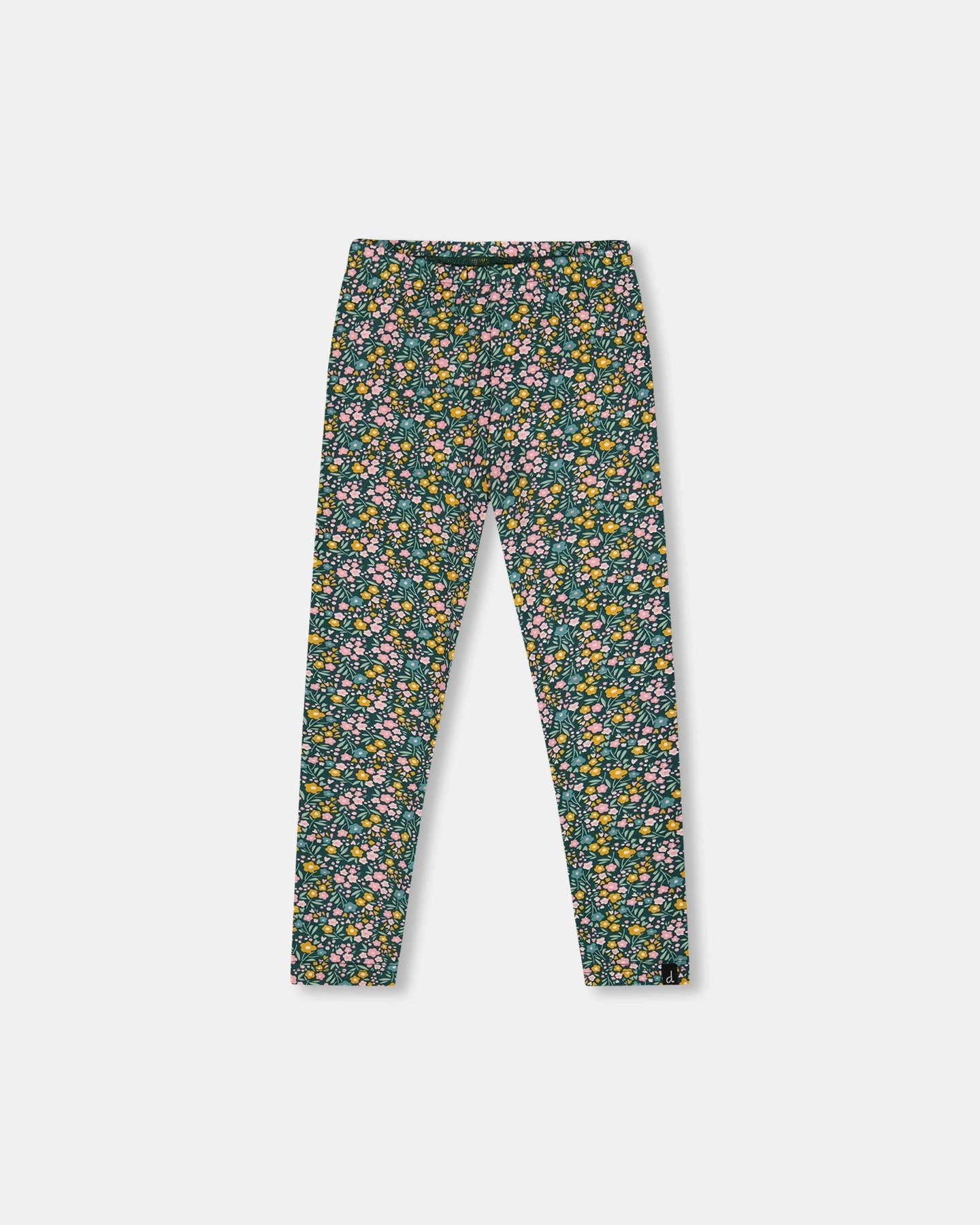 Leggings Green with Flower Print Athletic Fit Unrestricted Movement