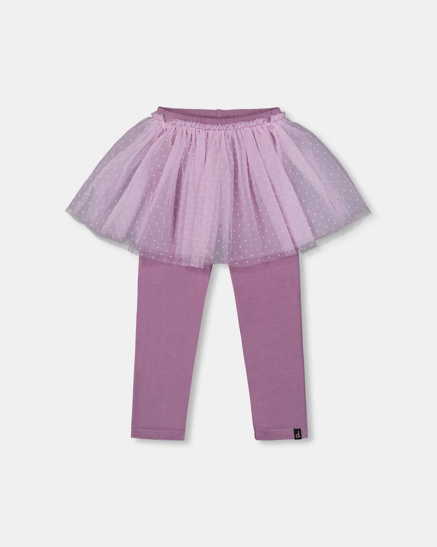 Leggings with Tulle Skirt Purple Gray Flexible Fabric