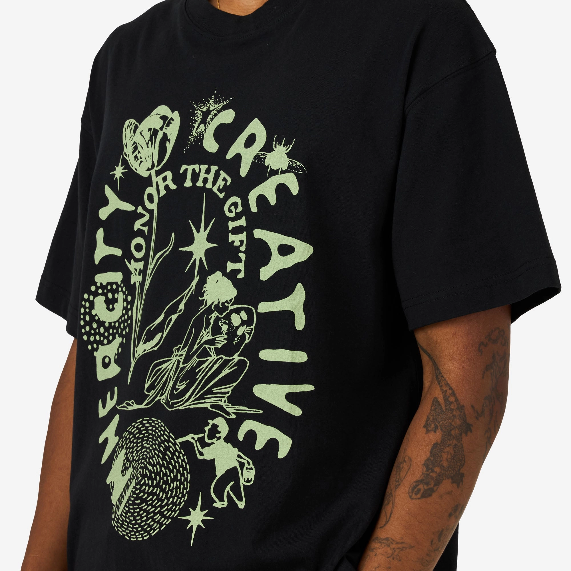 Long Lasting Color Retention Honor The Gift Inner City Creative T-Shirt Black