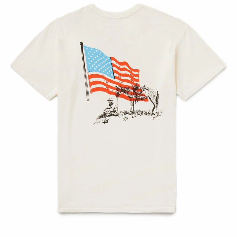 One Of These Days American Flag Tee - Bone rhinestone Teenager fashion