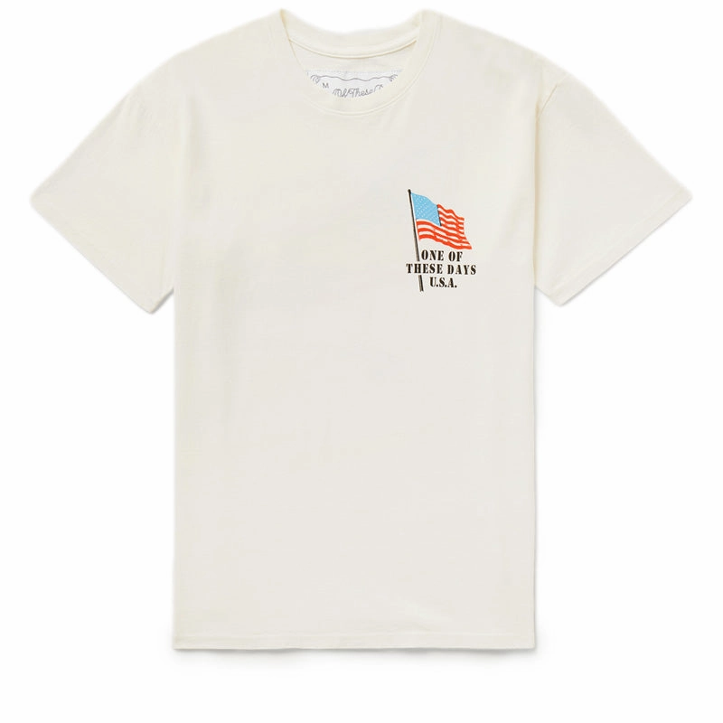 One Of These Days American Flag Tee - Bone Camouflage Print vacation rental event