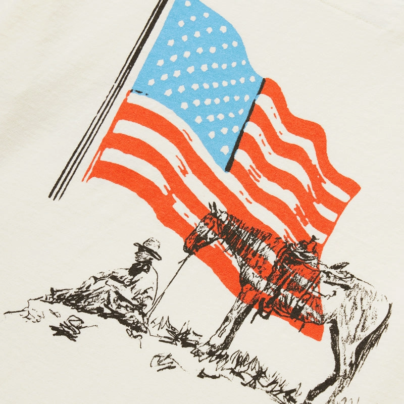 One Of These Days American Flag Tee - Bone Ombre