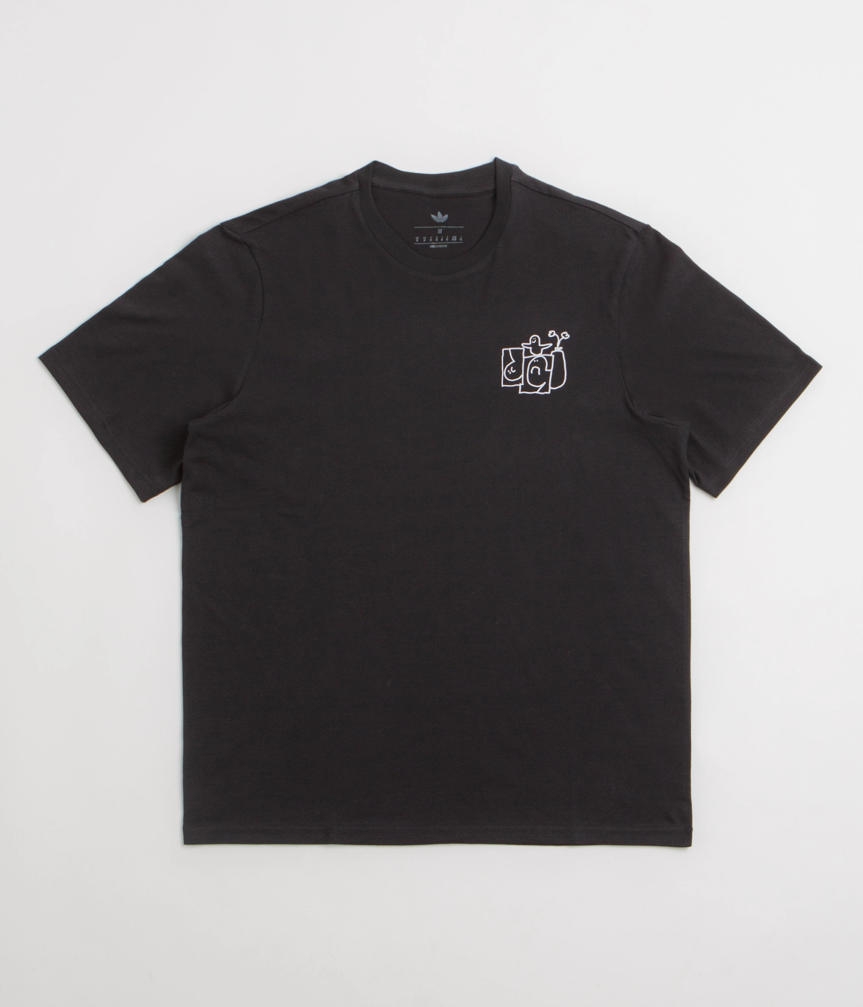 lace hem Adidas Shmoofoil Stairs T-Shirt - Black / White