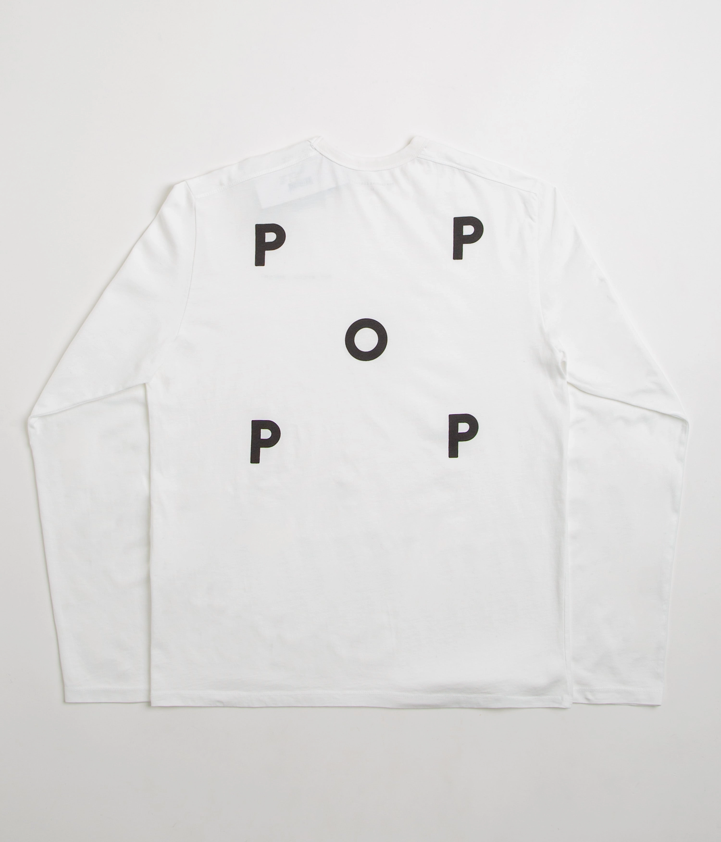 Pop Trading Company Logo Long Sleeve T-Shirt - White / Black rugby event
