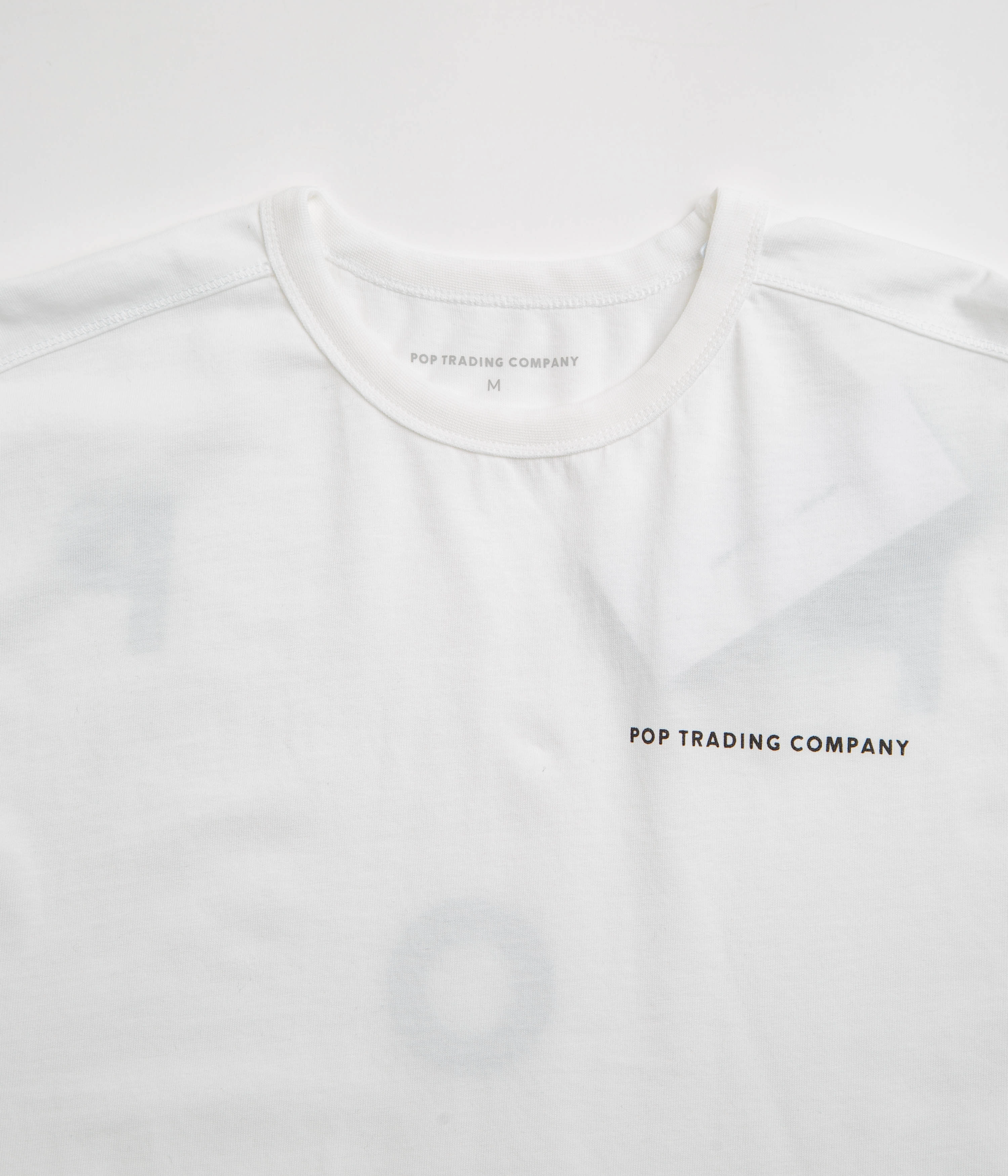 Pop Trading Company Logo Long Sleeve T-Shirt - White / Black Lay flat to dry