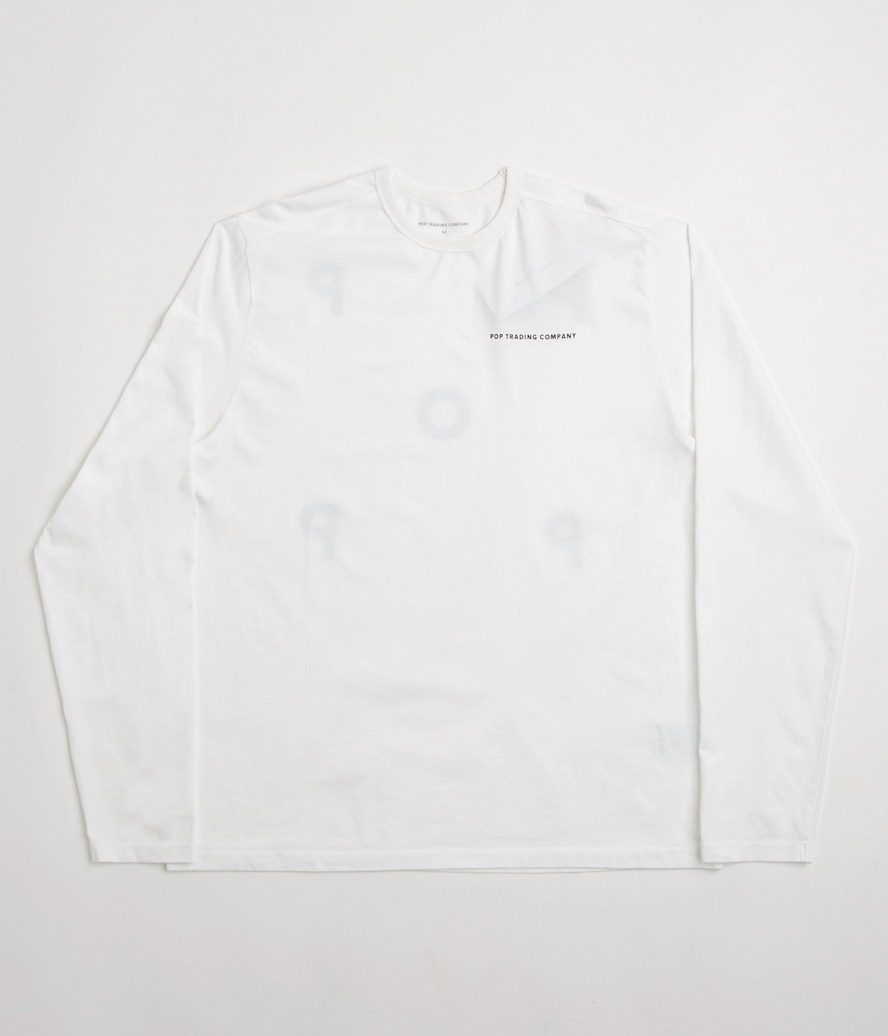 empire waist silhouette School Uniform Pop Trading Company Logo Long Sleeve T-Shirt - White / Black