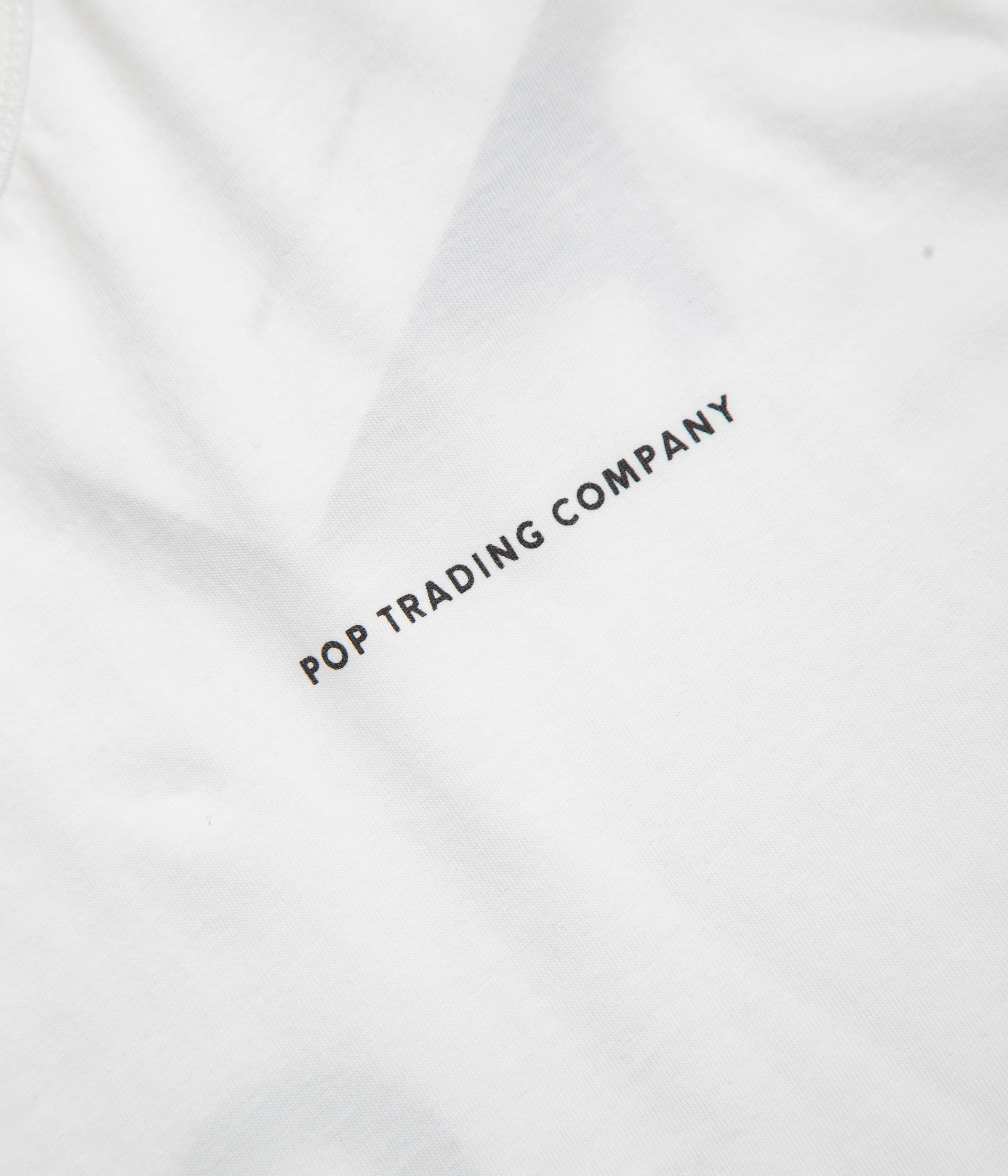 Pop Trading Company Logo Long Sleeve T-Shirt - White / Black indoor climate