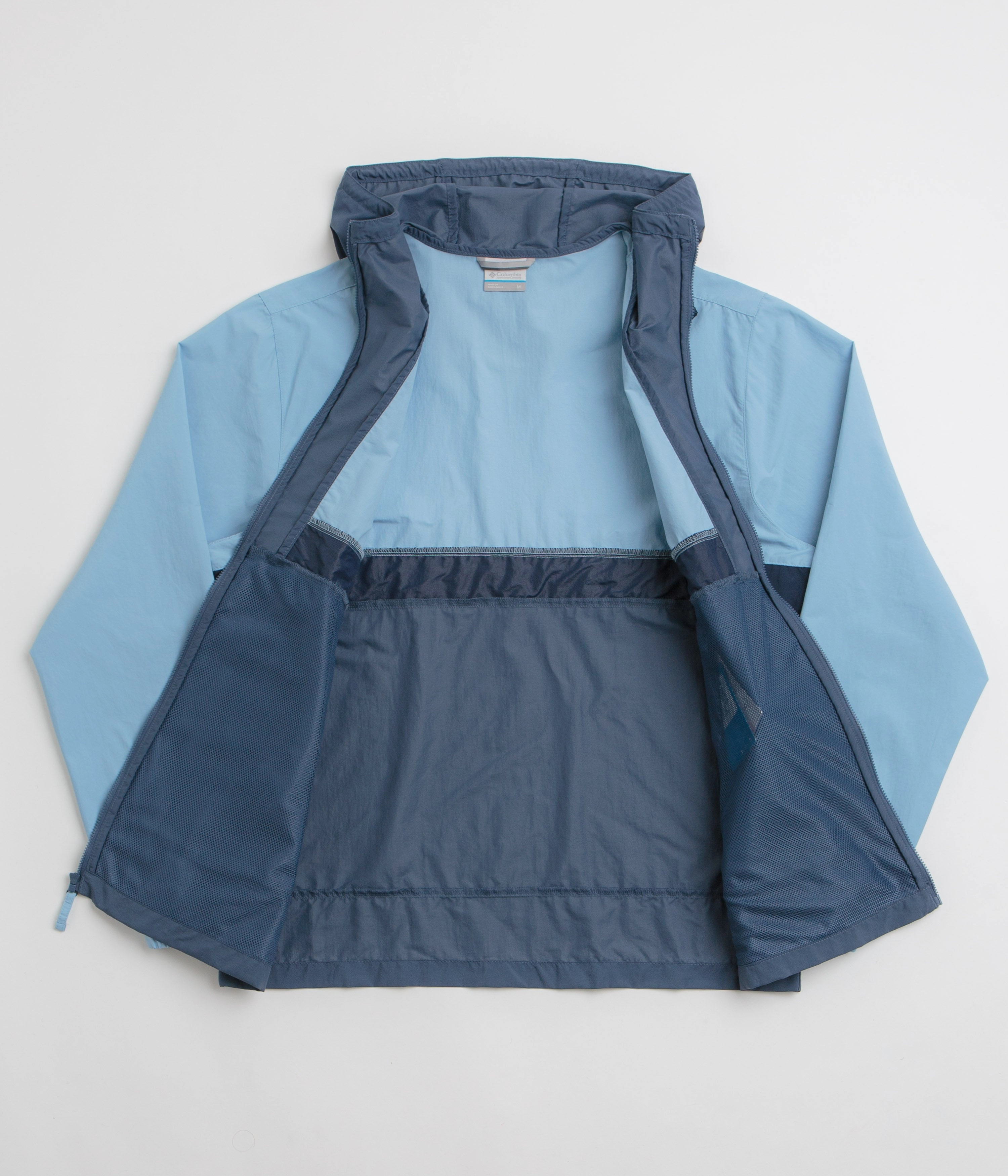 Columbia Spire Valley Hooded Windbreaker Jacket - Ripple Blue / Dark Mountain / Collegiate Navy Active Outerwear Off Duty