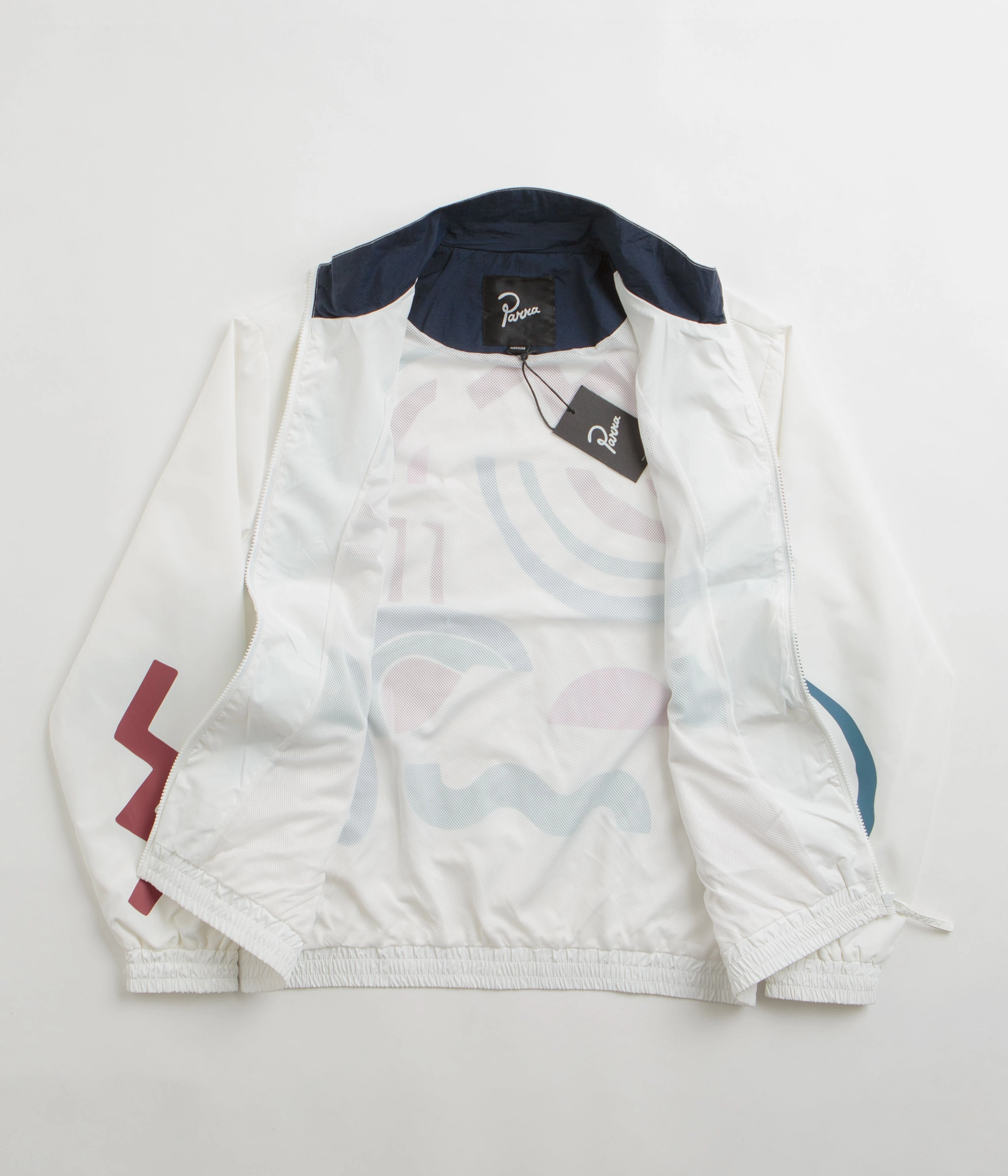 by Parra Tennis Maybe Track Jacket - White All-Weather Comfort