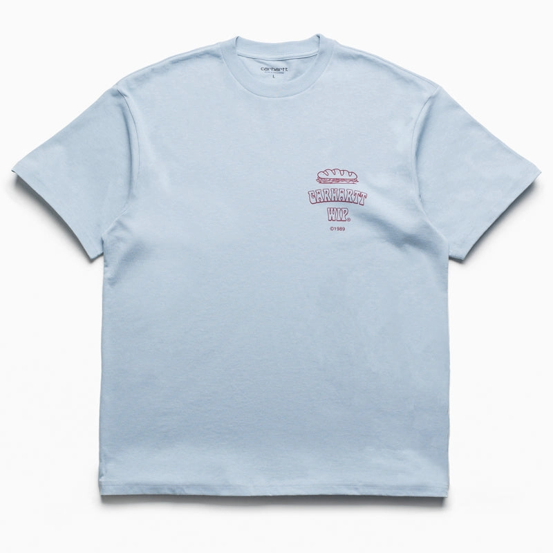 Carhartt WIP Sandwich Tee - Blue Fog Thermoregulating Technology simple details
