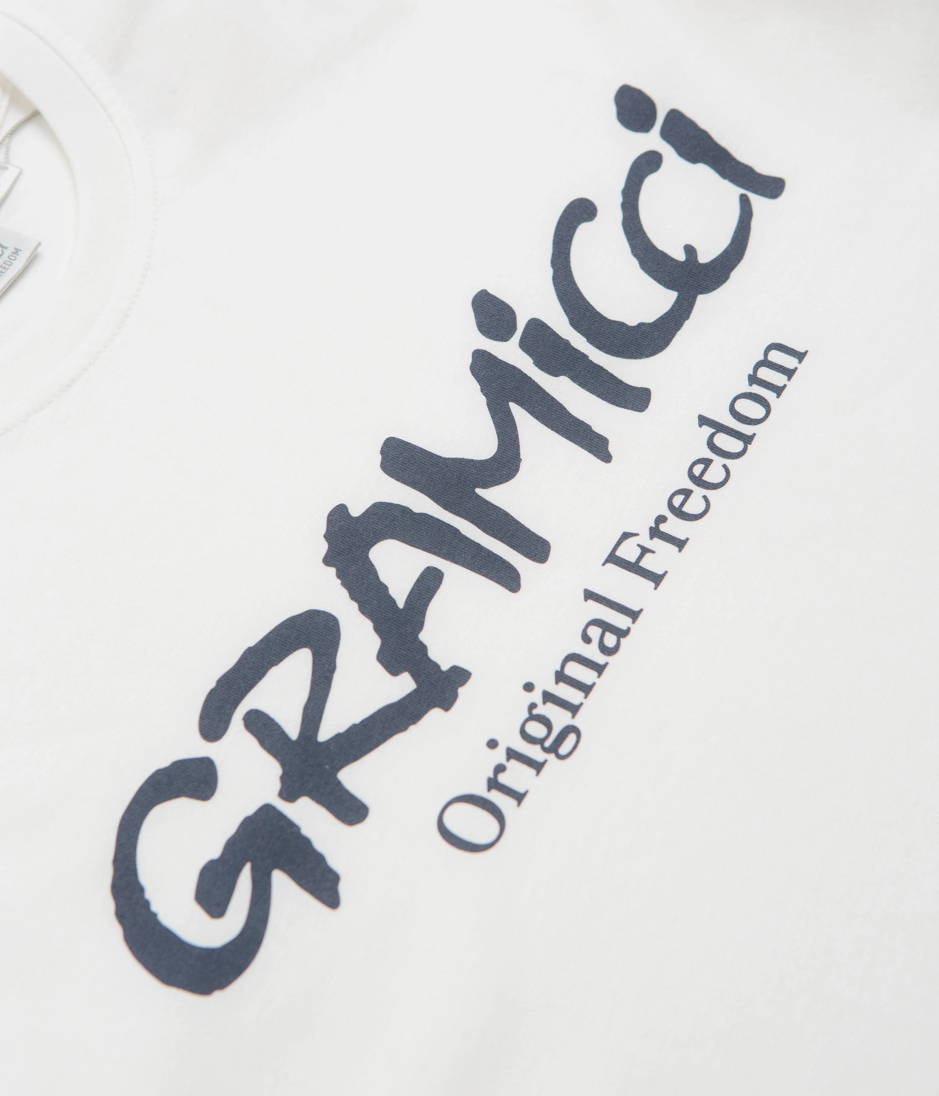 Gramicci Original Freedom Logo T-Shirt - White geometric two-piece