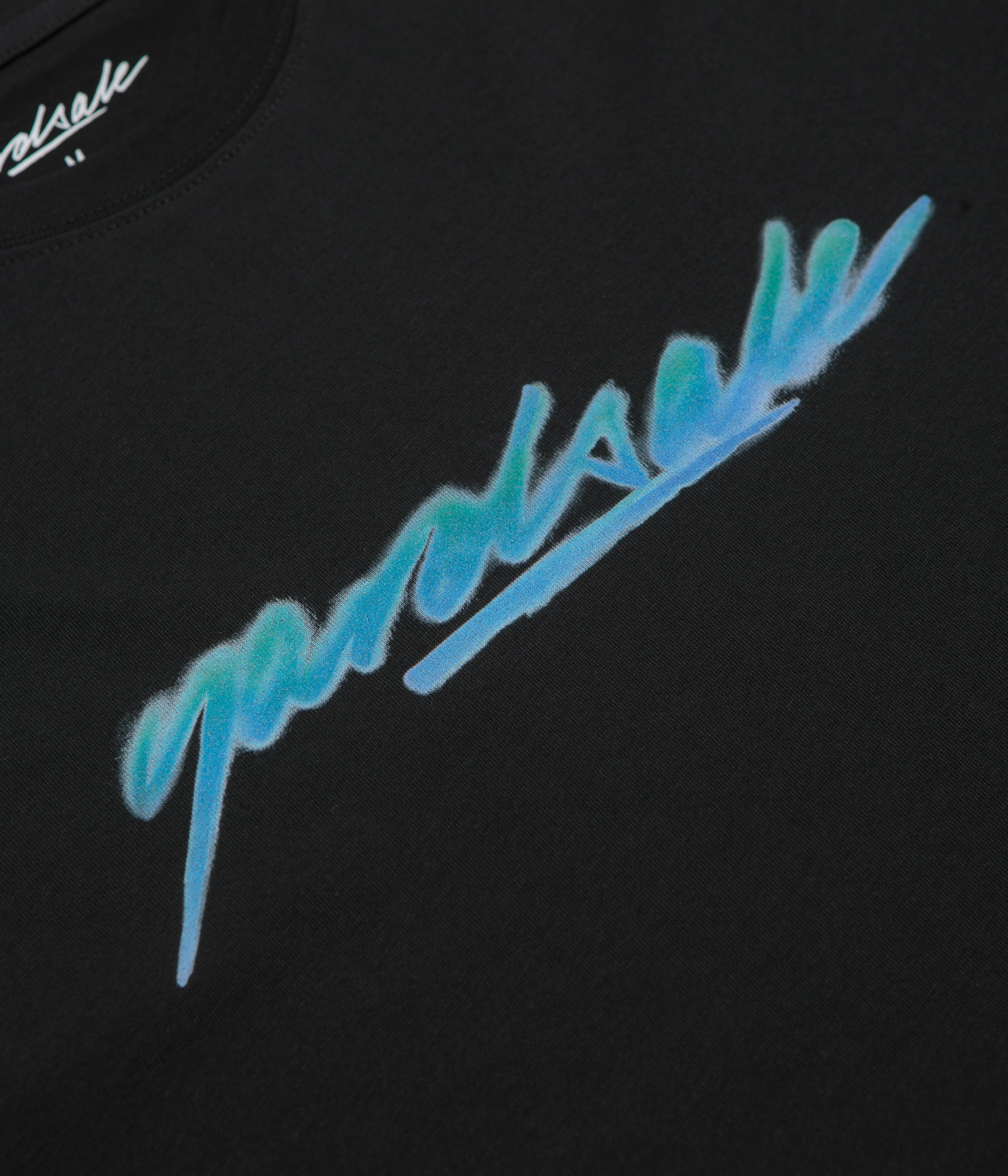 swim shorts silhouette Beach Style Yardsale Script Spray T-Shirt - Black