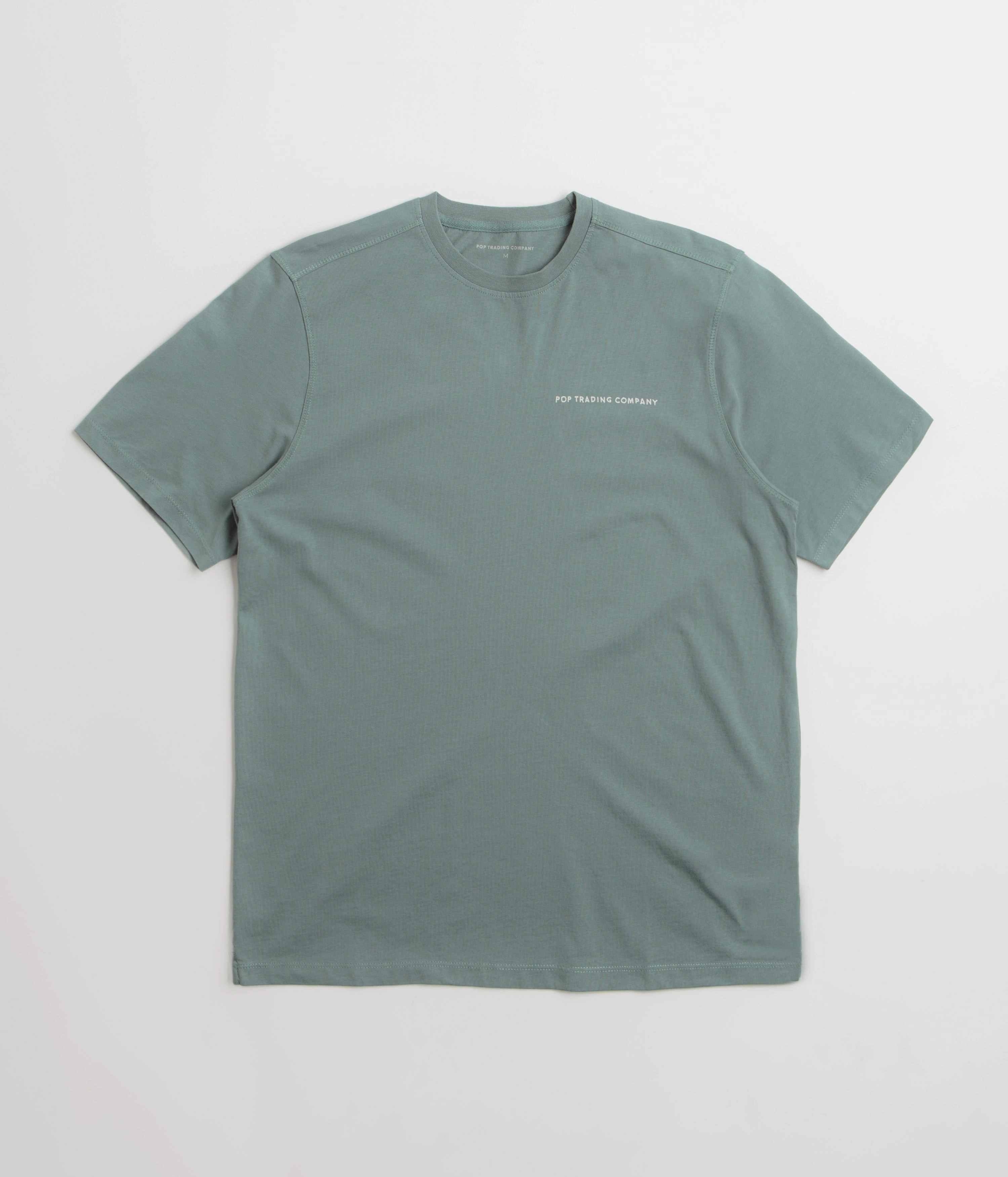 Pop Trading Company BYOBSS Logo T-Shirt - Stormy Sea hemmed hem