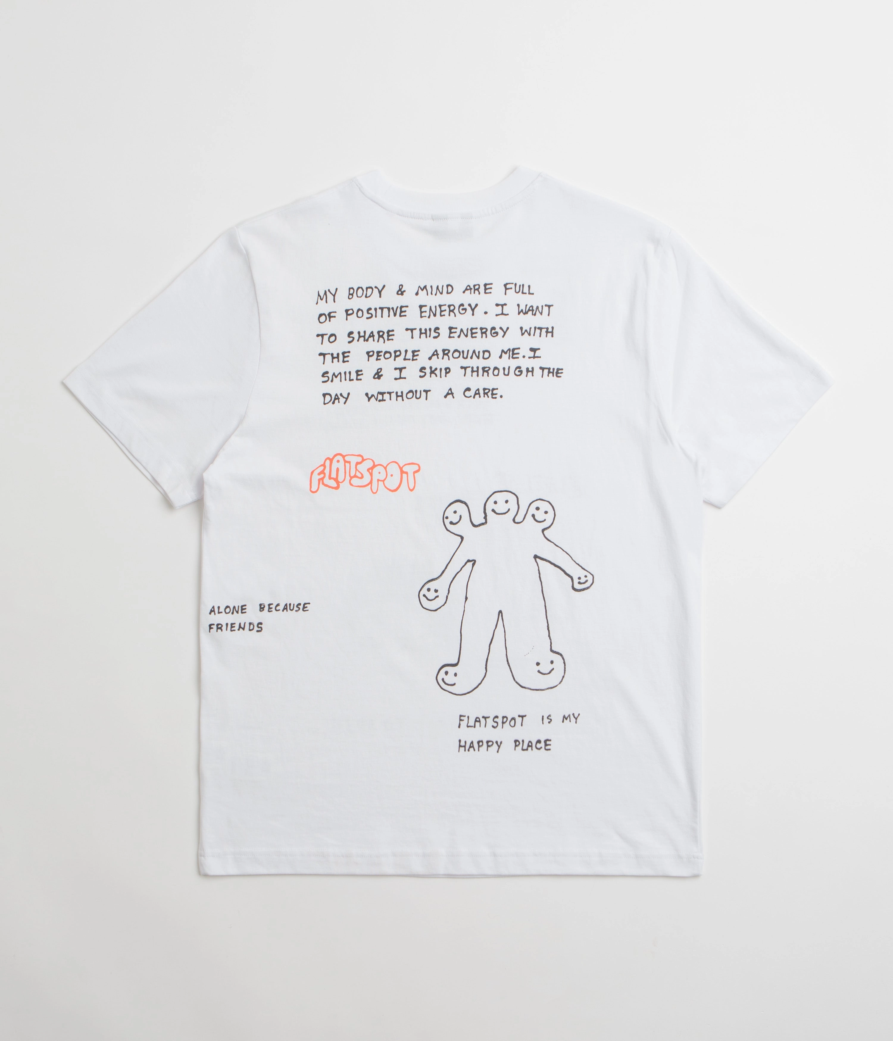 Size medium Eco-friendly flatspot FS Is My Happy Place T-Shirt - White