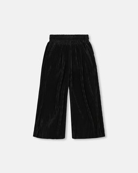 Flex Fit Design Wide Leg Pleated Pants Black