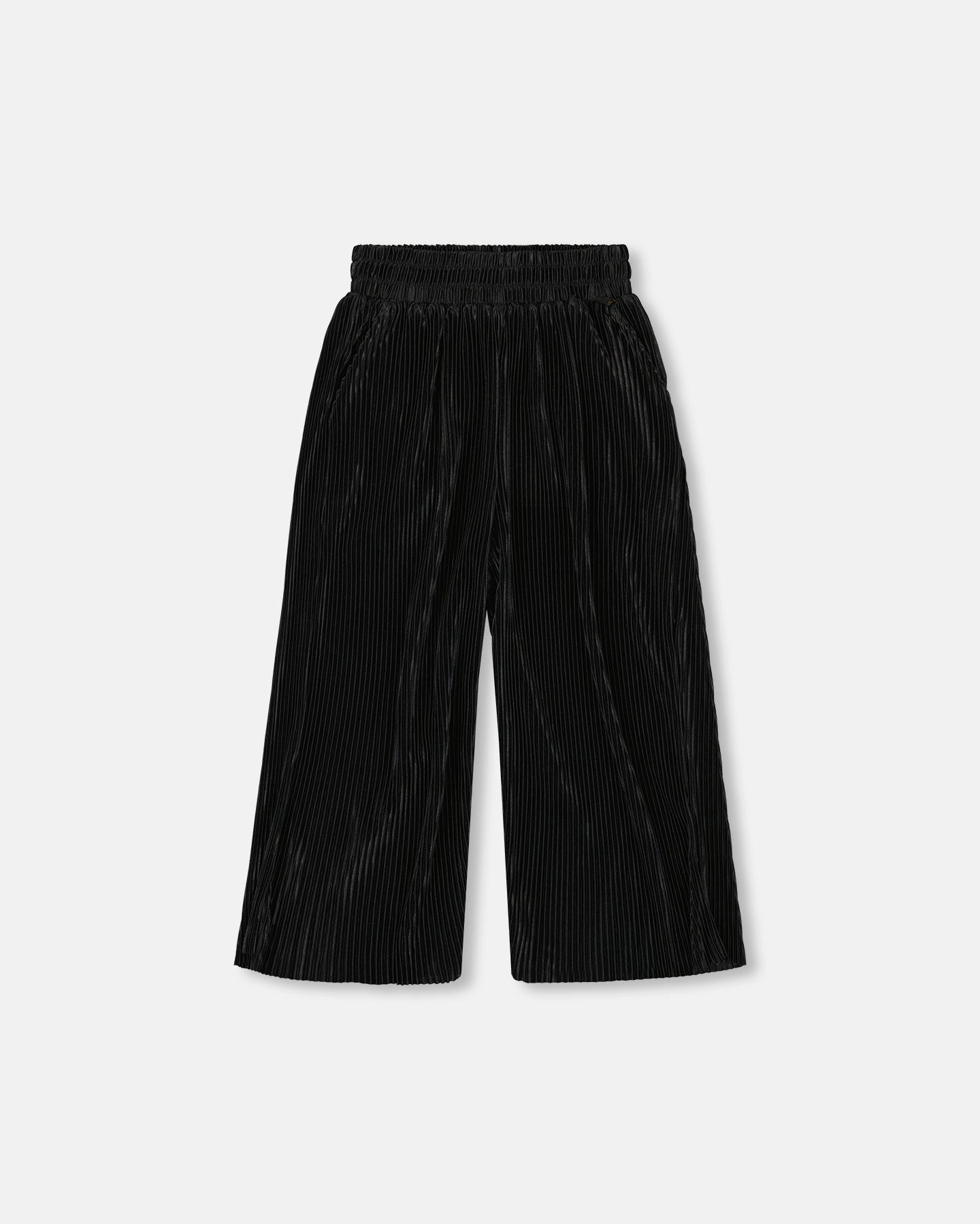 TearResistantPanels Wide Leg Pleated Pants Black