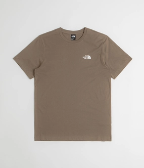 Matching Set V-Neck The North Face Simple Dome T-Shirt - Mocha Brown