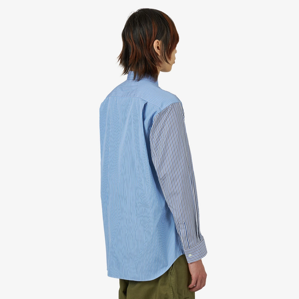 Polished Finish Non Iron Material COMME des GAR?ONS SHIRT Striped Poplin Shape 5 / Blue