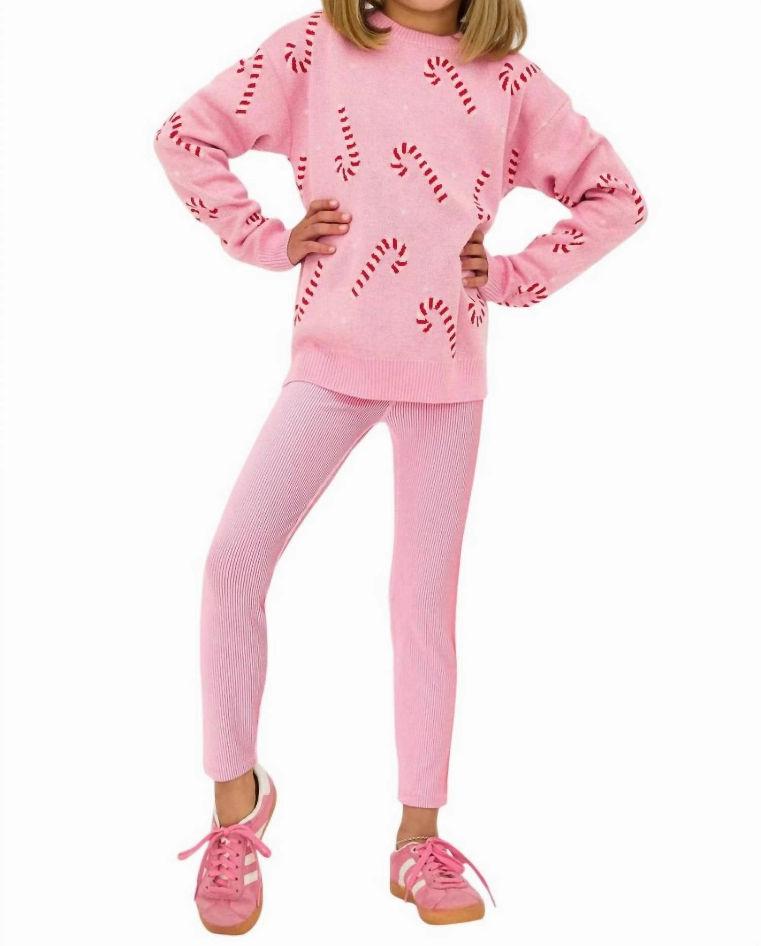 sporty wear Little Peppa Legging In Candy Cane Rib