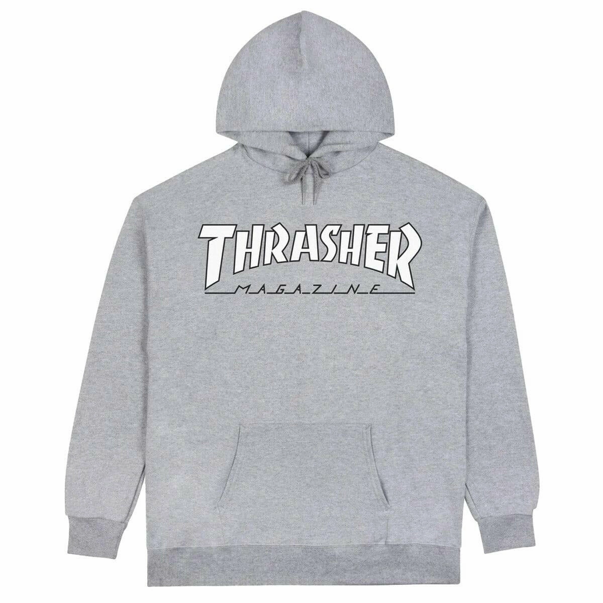Effortless Layer Thrasher - Outlined Hoodie Grey/White