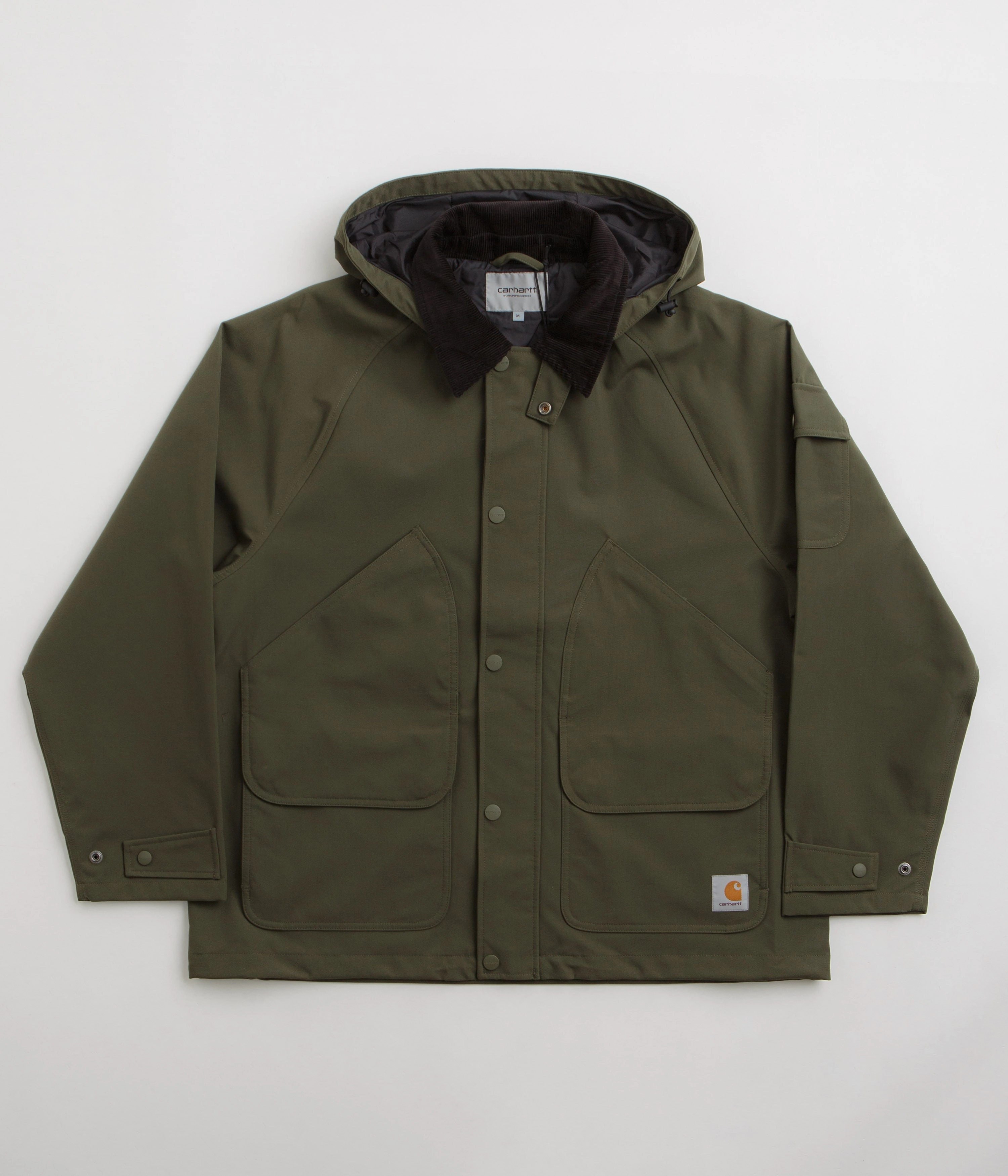 Casual Style Carhartt Clarton Jacket - Office Green / Black