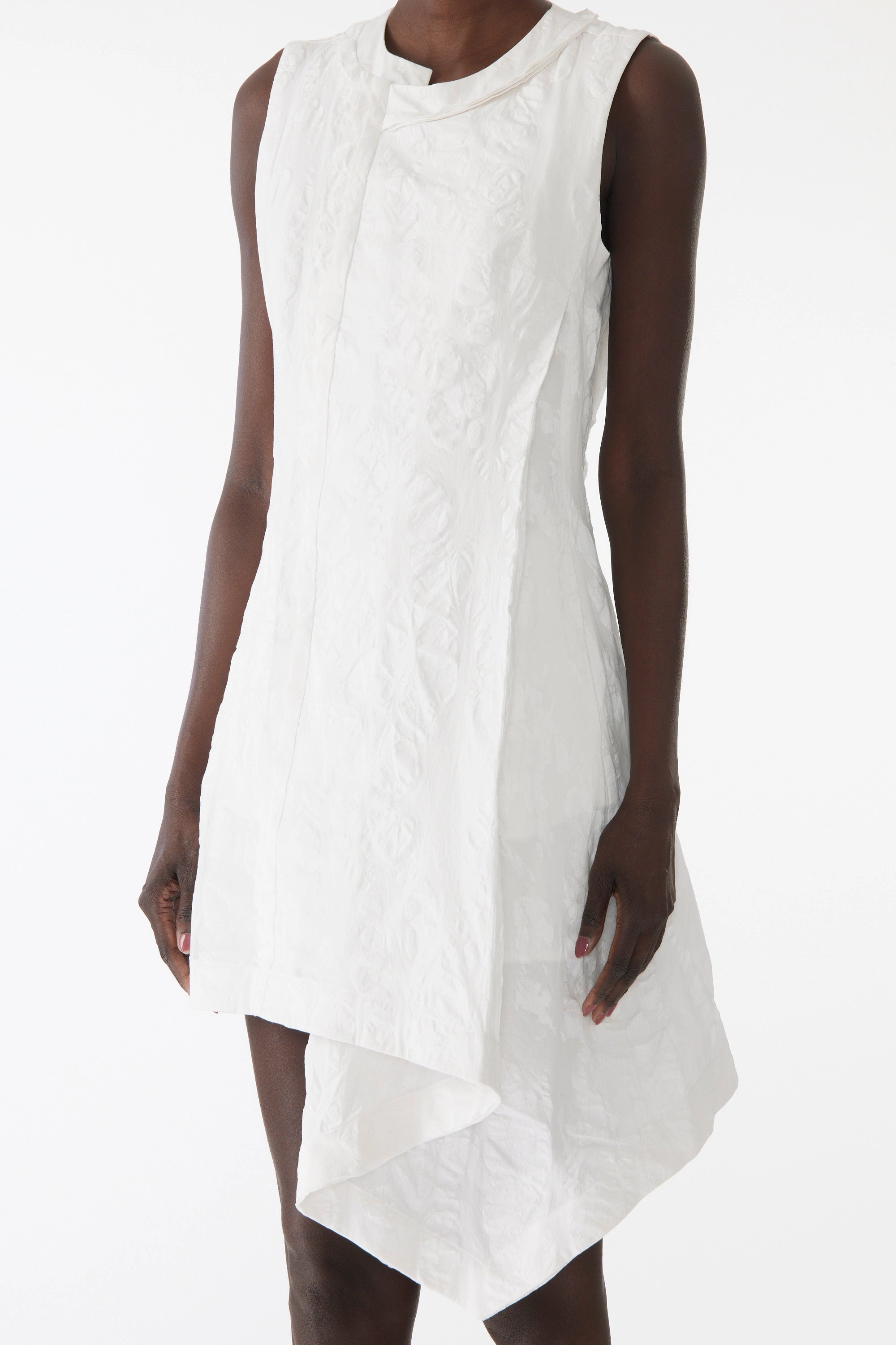 Edgy vibes TEXTURED COTTON ASYMMETRICAL MINI DRESS