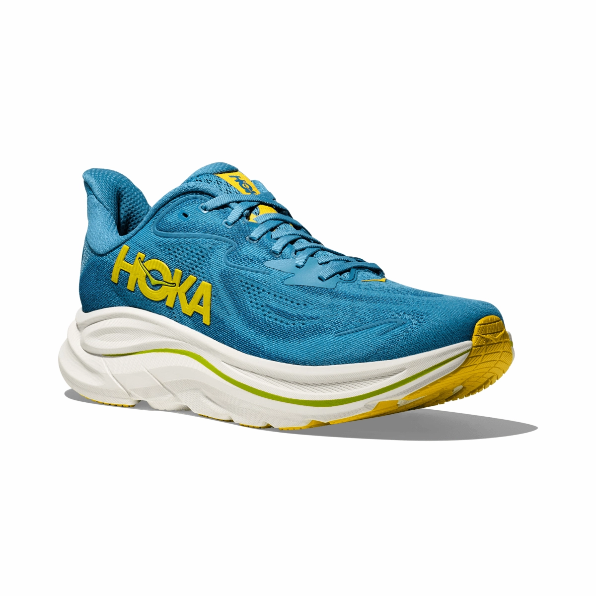 Hoka One One Men's Clifton 10 Alpine Blue/Foggy Night Blown Rubber Outsole Glam stability