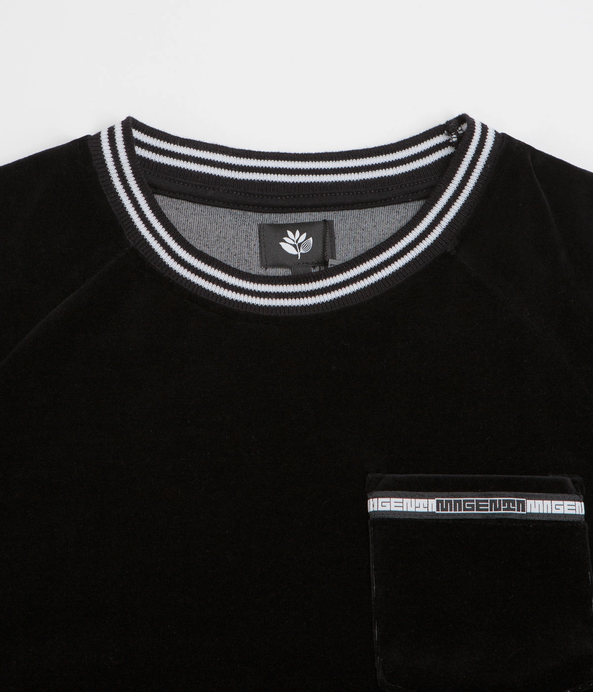 Magenta Velours Pocket T-Shirt - Black hockey venue