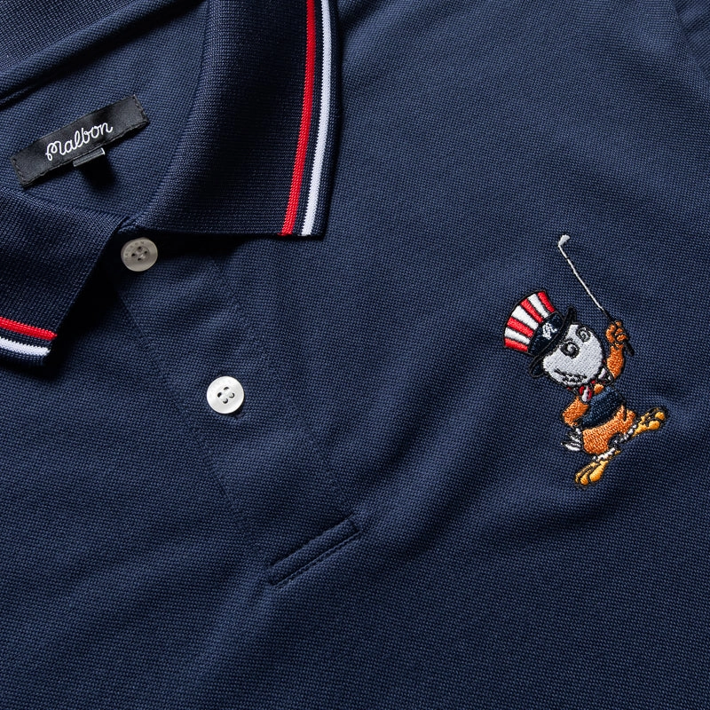 Cruise Collection Malbon Golf  Eagle Buckets Performance Pique Polo - Navy