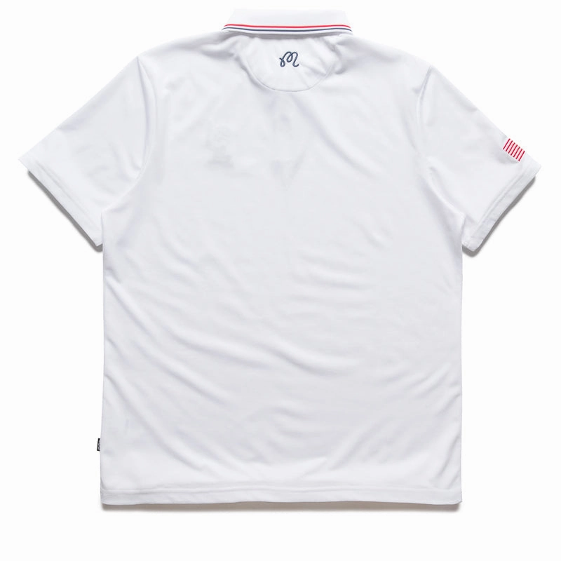 Non-Iron Multipurpose Utility Malbon Golf Eagle Buckets Performance Pique Polo - White